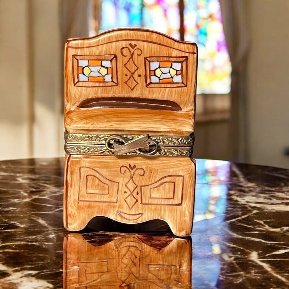 Authentic Limoges Buffet and Hutch Trinket Box, Engagement Ring Box, Pillbox